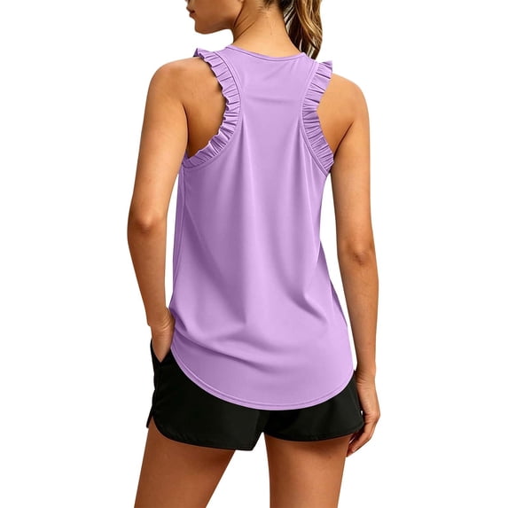 Womens Tank Tops Sleeveless Workout Shirts Double Lined Basic Square Neck Going Out Layering Summer Tanks