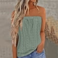 thumbnail image 1 of Womens Tank Tops Strapless Loose Fit Solid Color Bandeau Tank Casual Summer Vacation Camisole Tops for Women Green M, 1 of 5