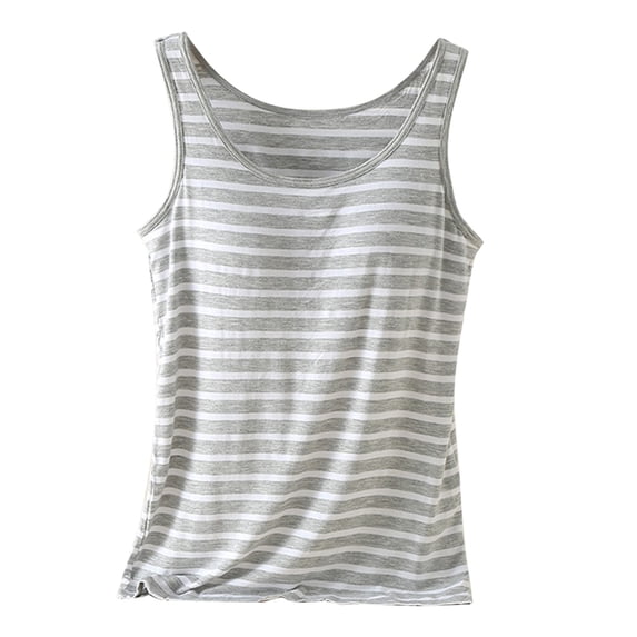Womens Tank Tops Striped Thin Sling Tank With Built In Padded Womens Tops for Casual All Season Inner Wear