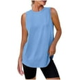 thumbnail image 1 of Womens Tank Tops Summer Casual Crew Neck Sleeveless Top Loose Fit Basic Tunic Shirts, 1 of 8