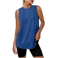 thumbnail image 1 of Womens Tank Tops Summer Casual Crew Neck Sleeveless Top Loose Fit Basic Tunic Shirts, 1 of 8