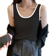 thumbnail image 1 of Womens Tank Tops Summer Ribbed Basic Slim Fit Tops Crew Neck Sleeveless Solid Color Clothes Casual Stylish Party Everyday Wear,Black,L, 1 of 4