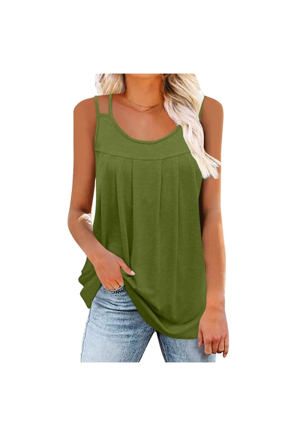 Womens Tank Tops Summer Sleeveless Ribbed Knit Sexy Shirts Casual Cut Out Ring Keyhole Neck Tanks, 2025 Under 10 Dollar Limited Time