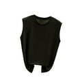 thumbnail image 1 of Womens Tank Tops- Tank Top Women Summer Casual Crewneck Sleeveless Tee Modal Cotton Shirt Basic Trendy Beach Vacation Outfits Clothes Black M, 1 of 5