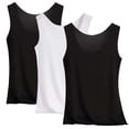 thumbnail image 1 of Womens Tank Tops Three Piece Ice Fabric Style Lightweight Sleeveless Daily Base Tank Vest Womens Tops, 1 of 2