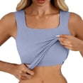 thumbnail image 1 of Womens Tank Tops U Neck In Bra Tank High Strechy Sleeveless Slim Fit Tops Camisole Workout Tops on Sale, 1 of 6
