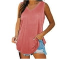 thumbnail image 1 of Womens Tank Tops V Neck Basic Solid Color Casual Flowy Summer Sleeveless, 1 of 5