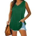 thumbnail image 1 of Womens Tank Tops V Neck Basic Solid Color Casual Flowy Summer Sleeveless, 1 of 12