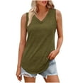 thumbnail image 1 of Womens Tank Tops V Neck Summer Sleeveless Shirts Casual Cotton Loose Tees, 1 of 7
