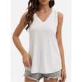 thumbnail image 1 of Womens Tank Tops V Neck Summer Trendy Casual Loose Fit Flowy Sleeveless Shirts, 1 of 6