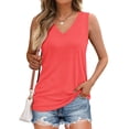 thumbnail image 1 of Womens Tank Tops V Neck Summer Trendy Casual Loose Fit Flowy Sleeveless Shirts, 1 of 6