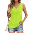 thumbnail image 1 of Womens Tank Tops V Neck Summer Trendy Casual Loose Fit Flowy Sleeveless Shirts, 1 of 6