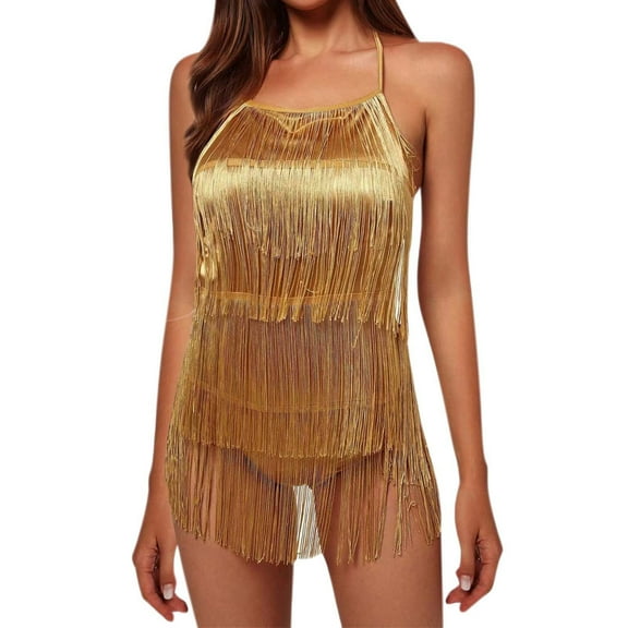 Womens Tank Tops Women's Fashion Tassel Skirt Short Strap Prom Party Party Suspenders T Shirts Printing Casual Summer Shirts Women Button Front Top Women Cropped Athletic Top Camisole without Bra