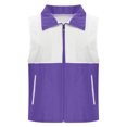 thumbnail image 1 of Womens Tank Tops- Women's Lightweight Fishing Vest, Color Block Casual Zip Up Utility Sleeveless Travel Hiking Golf Jackets with Pockets Purple M, 1 of 5