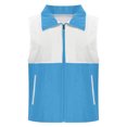 thumbnail image 1 of Womens Tank Tops- Women's Lightweight Fishing Vest, Color Block Casual Zip Up Utility Sleeveless Travel Hiking Golf Jackets with Pockets Sky Blue XXXXL, 1 of 5