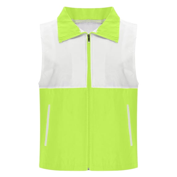 Womens Tank Tops- Womens Casual Sleeveless Vest Color Block Fashion Lapel Collar Zipper Breathable Lightweight Fishing Vest Jacket Mint Green XXXXL