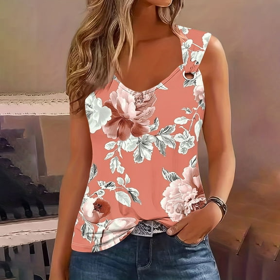 Womens Tank Tops Womens Summer Tank Tops Casual Tank Tops for Women Sleeveless Tops for Women Women's Solid Color Camisole Sleeveless T-Shirt Loose Tank