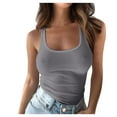 thumbnail image 1 of Womens Tank Tops Wycnly Ribbed Tank Tops for Women Summer Casual Solid Sleeveless Tunic Shirts Ladies U Neck Soft Knitted Slim Fit Workout Top Summer Tops for Women, 1 of 4