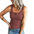 thumbnail image 1 of Womens Tank Tops Wycnly Womens Workout Tops Summer Sleeveless Soft Knitted Ribbed Tank Tops Ladies Casual Solid Button up Square Neck Tunic Shirts Tank Top, 1 of 7
