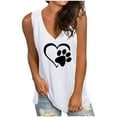 thumbnail image 1 of Womens Tank Tops Wycnly Workout Tank Tops for Women Fashion Dog Paw Graphics Tees Shirts Summer Ladies V Neck Sleeveless Loose Vest Blouses Summer Tops for Women 2025 Trendy, 1 of 3