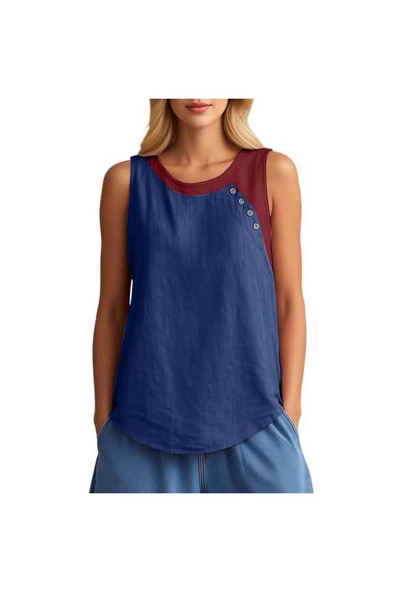 Womens Tank Tops with Built In Bra Sleeveless High Neck Fashion Women's Athletic Tank Tops Summer Going Out Undershirt Outfits Navy XXXL