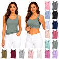 thumbnail image 1 of Womens Tank Tops with Built In Bras Sleeveless Comfy Cami Tank Tops Padded Going Out Summer Tops Workout Yoga Undershirt Tank Tops Green S, 1 of 7