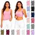 thumbnail image 1 of Womens Tank Tops with Built In Bras Sleeveless Comfy Camisole Top Wide Strap Trendy Summer Tops Workout Yoga Undershirt Tank Tops Pink 3XL, 1 of 7