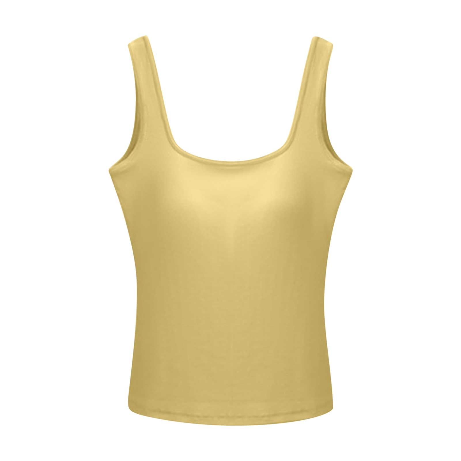 Orrpally Women's Tank Top With Built-in Bra - Halter Neck Flowy Padded Cami Top