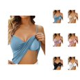 thumbnail image 1 of Womens Tank Tops with Built in Bras Summer Spaghetti Strap Slim Fitted Wireless Padded Camisole Tops, 1 of 8