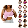 thumbnail image 1 of Womens Tank Tops with Built in Bras Stretchy Ribbed Scoop Neck Slim Fit Padded Sleeveless Shirt Basic Tanks, 1 of 8