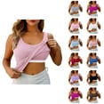 thumbnail image 1 of Womens Tank Tops with Built in Bras Stretchy Ribbed Scoop Neck Slim Fit Padded Sleeveless Shirt Basic Tanks, 1 of 6