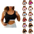 thumbnail image 1 of Womens Tank Tops with Built in Bras Stretchy Ribbed Scoop Neck Slim Fit Padded Sleeveless Shirt Basic Tanks, 1 of 8