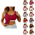 thumbnail image 1 of Womens Tank Tops with Built in Bras Stretchy Ribbed Scoop Neck Slim Fit Padded Sleeveless Shirt Basic Tanks, 1 of 6
