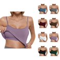 thumbnail image 1 of Womens Tank Tops with Built in Bras Stretchy Ribbed Spaghetti Strap Racerback Fitted Padded Camisole Tops Basic Tanks, 1 of 5