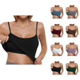 thumbnail image 1 of Womens Tank Tops with Built in Bras Stretchy Ribbed Spaghetti Strap Racerback Fitted Padded Camisole Tops Basic Tanks, 1 of 5