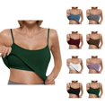 thumbnail image 1 of Womens Tank Tops with Built in Bras Stretchy Ribbed Spaghetti Strap Racerback Fitted Padded Camisole Tops Basic Tanks, 1 of 4