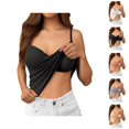 thumbnail image 1 of Womens Tank Tops with Built in Bras Stretchy Ribbed V Neck Racerback Spaghetti Strap Fitted Padded Camisole Tops Basic Tanks, 1 of 8