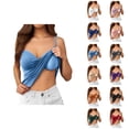 thumbnail image 1 of Womens Tank Tops with Built in Bras Stretchy V Neck Spaghetti Strap Fitted Padded Camisole Top Basic Tanks Summer Outfits, 1 of 8