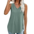 thumbnail image 1 of Womens Tank Tops V Neck Hollow Out Summer Casual Solid Color Fashion Tops, 1 of 6