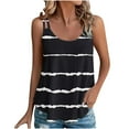 thumbnail image 1 of Womens Tank Tops Summer Striped Crew Neck New Tank Fashion Print Casual Fashion Blouse Tops, 1 of 6