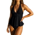 thumbnail image 1 of Womens Tankini Bathing Suits 2 Piece Halter Textured Babydoll Peplum Tankini Top Modest Women's Tankini Swimsuits Beach Outfit, 1 of 7