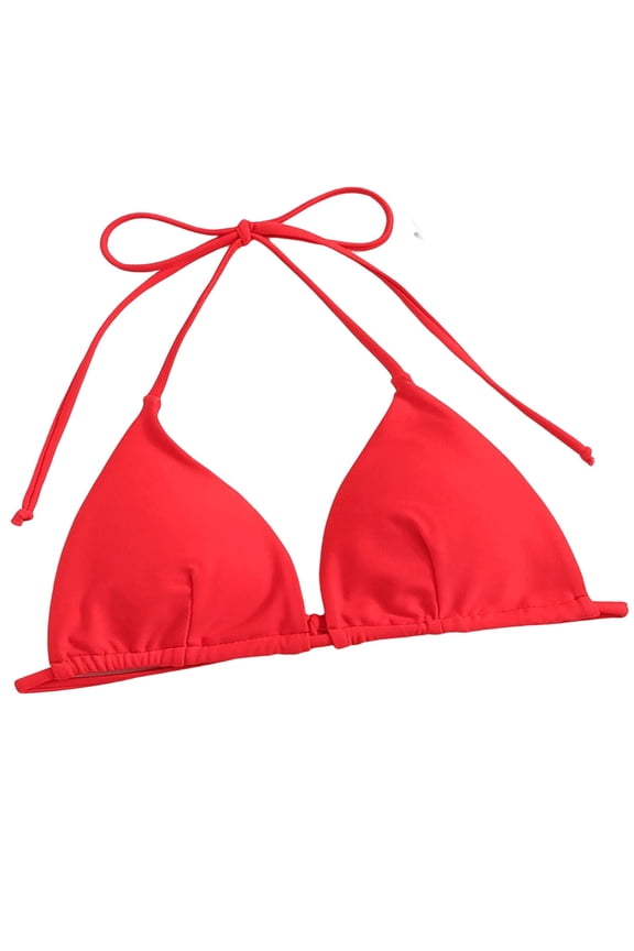 Womens Tankini Bathing Suits Fashion Plus Size Bikini Top Tie Front Black Monokini Beach Vacation Essentials,Red,S