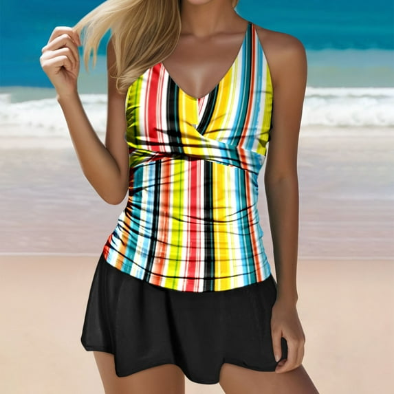 Womens Tankini Bathing Suits With Skirt Two Piece Swimsuits Ladies Swimwear Womens Swim Tops with Underwire Women Bathing Suits plus Size plus Size Swimsuits for Women Cute Rompers for Women Sporty