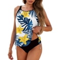 thumbnail image 1 of Womens Tankini Bathing Suits T-Back Top with Shorts Two Piece Tankini Swimsuit Summer Ruched Padded Modest Swimsuits, 1 of 6