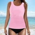thumbnail image 1 of Womens Tankini Sets 2 Piece High Waisted Modest Seamless Breathable Ruched Swimsuit with Built-In-Bra, 1 of 4