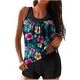 thumbnail image 1 of Womens Tankini Swimsuit Plus Size 2 Piece Built in Bra Bathing Suit Flowy Swim Tops with Shorts Fashion Graphic Swimwear (XXL, Multicolor), 1 of 6