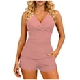 thumbnail image 1 of Womens Tankini Swimsuit - Ruched Two Piece Bathing Suits Criss Cross Back Padded V Neck Swimwear with Pockets Bottom 2026, 1 of 6