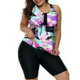 thumbnail image 1 of Womens Tankini Swimsuits Swimwear Racerback 2 Piece Bathing Suits with Short Plus Size, 1 of 6
