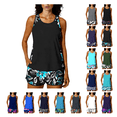 thumbnail image 1 of Womens Tankini Swimsuits Two Piece Bathing Suit Athletic Tank Tops with Boyshorts Printed Modest Swimwear, 1 of 7