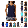 thumbnail image 1 of Womens Tankini Swimsuits Two Piece Bathing Suit Athletic Tank Tops with Boyshorts Printed Modest Swimwear, 1 of 7